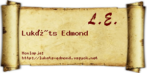 Lukáts Edmond névjegykártya